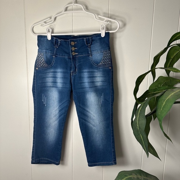 Tush Push Stretchy Denim Jeans, Junior Girls Size 7 - Picture 2 of 14